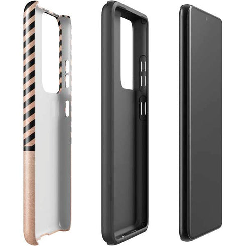 Rose Gold Chevron Split Galaxy S21 Ultra 5G Pro Case