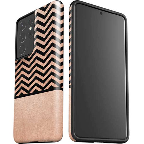 Rose Gold Chevron Split Galaxy S21 Ultra 5G Pro Case