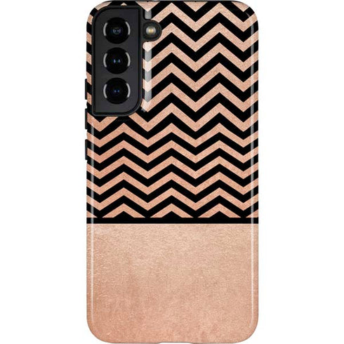 Rose Gold Chevron Split Galaxy S22 Plus Pro Case