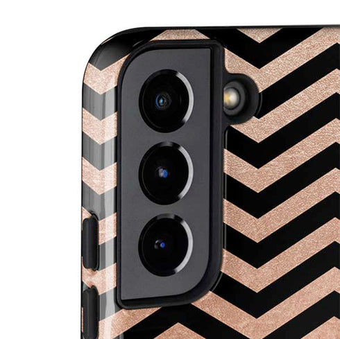 Rose Gold Chevron Split Galaxy S22 Plus Pro Case