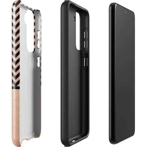 Rose Gold Chevron Split Galaxy S22 Plus Pro Case