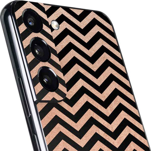 Rose Gold Chevron Split Galaxy S22 Plus Skin