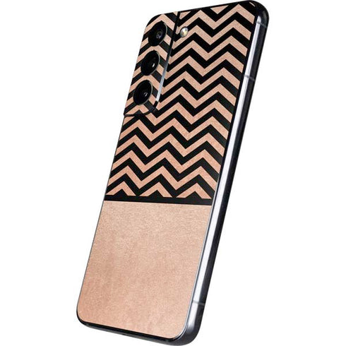 Rose Gold Chevron Split Galaxy S22 Skin