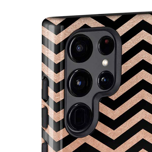 Rose Gold Chevron Split Galaxy S22 Ultra Pro Case