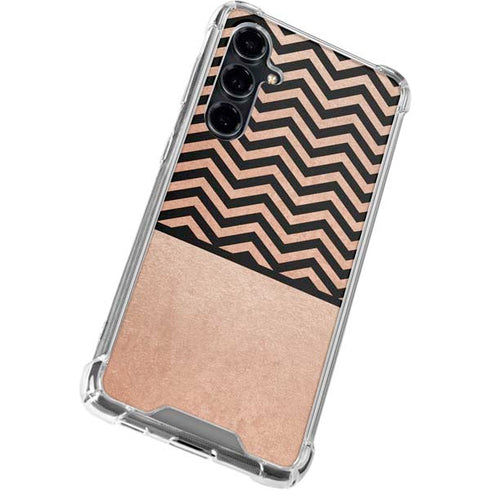 Rose Gold Chevron Split Galaxy S23 FE Clear Case