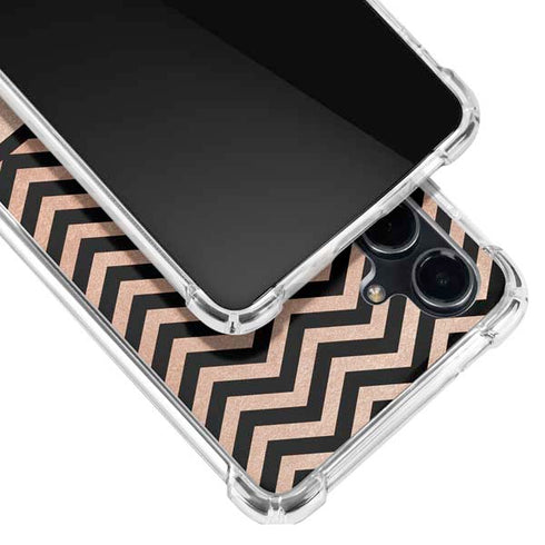 Rose Gold Chevron Split Galaxy S23 FE Clear Case