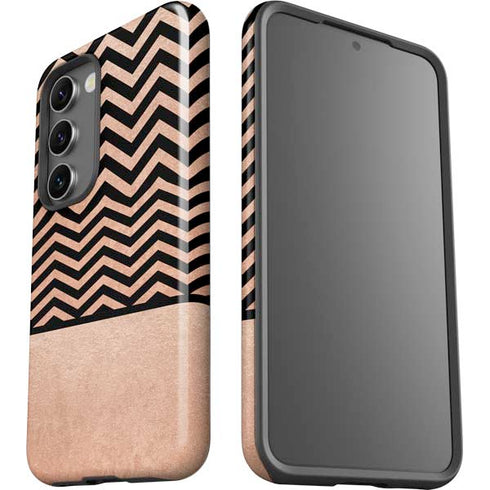 Rose Gold Chevron Split Galaxy S23 Plus Pro Case