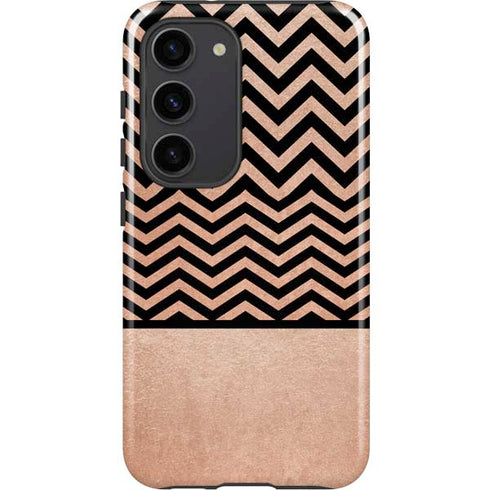 Rose Gold Chevron Split Galaxy S23 Pro Case