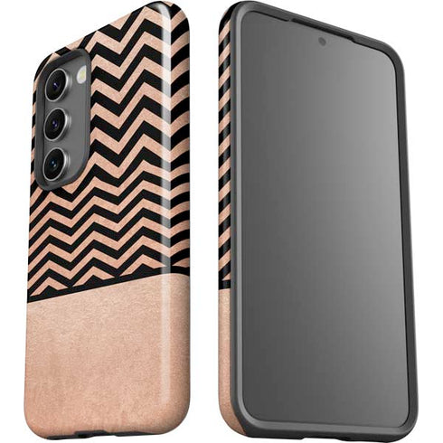 Rose Gold Chevron Split Galaxy S23 Pro Case