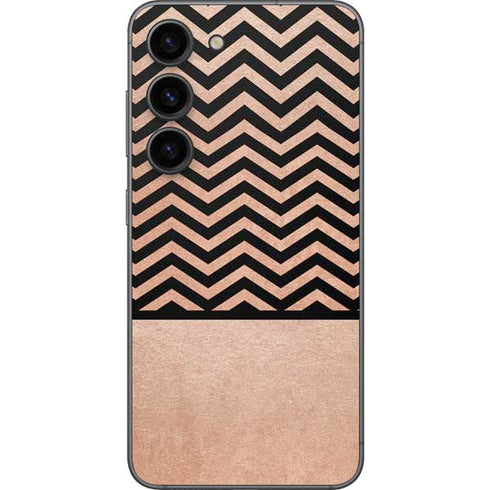 Rose Gold Chevron Split Galaxy S23 Skin