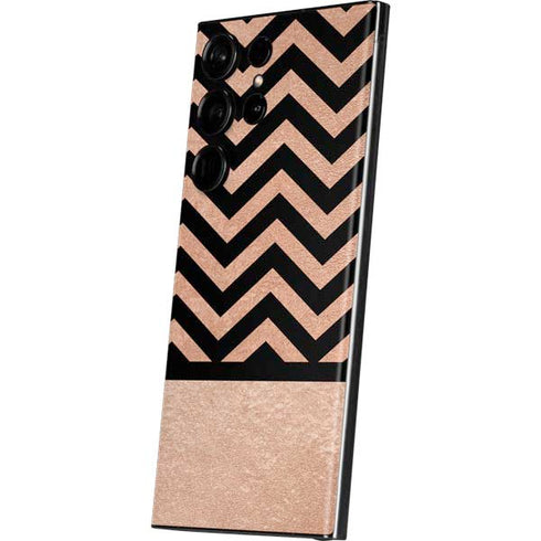 Rose Gold Chevron Split Galaxy S23 Ultra Skin