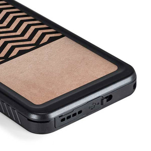 Rose Gold Chevron Split Galaxy S23 Waterproof Case