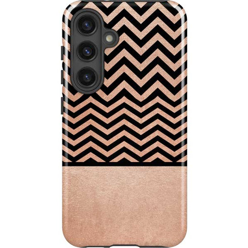 Rose Gold Chevron Split Galaxy S24 Impact Case