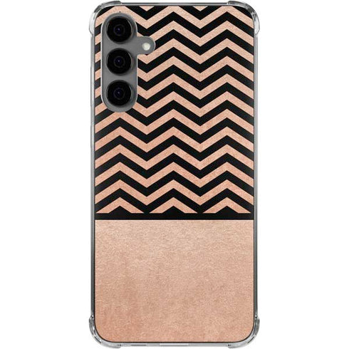 Rose Gold Chevron Split Galaxy S24 Plus Clear Case