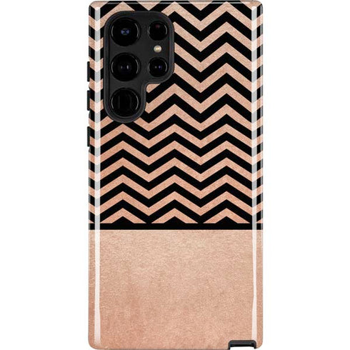 Rose Gold Chevron Split Galaxy S24 Ultra Impact Case