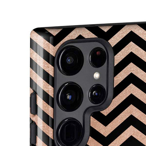 Rose Gold Chevron Split Galaxy S24 Ultra Impact Case