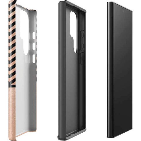 Rose Gold Chevron Split Galaxy S24 Ultra Impact Case