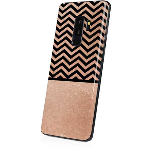 Rose Gold Chevron Split Galaxy S9 Plus Skin