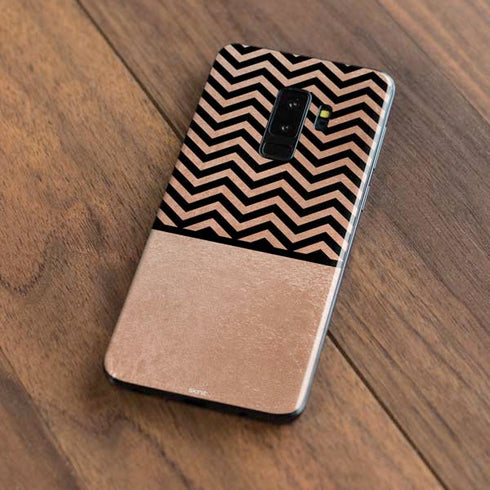 Rose Gold Chevron Split Galaxy S9 Plus Skin