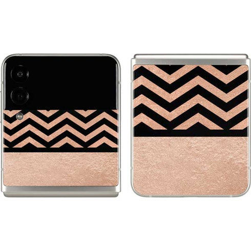 Rose Gold Chevron Split Galaxy Z Flip3 5G Skin