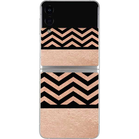Rose Gold Chevron Split Galaxy Z Flip3 5G Skin
