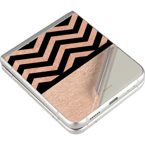 Rose Gold Chevron Split Galaxy Z Flip3 5G Skin