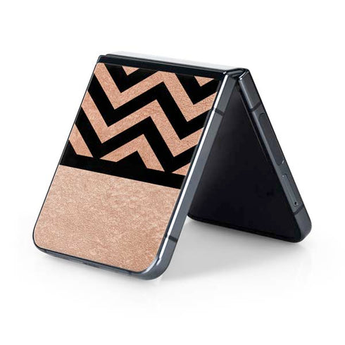 Rose Gold Chevron Split Galaxy Z Flip5 5G Skin