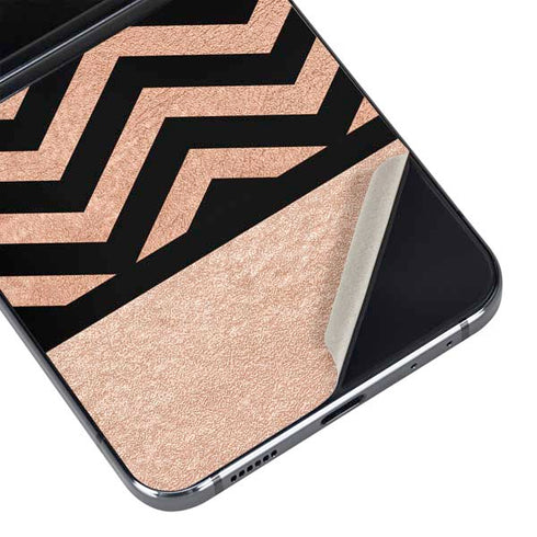 Rose Gold Chevron Split Galaxy Z Flip5 5G Skin