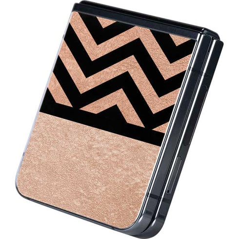 Rose Gold Chevron Split Galaxy Z Flip5 5G Skin