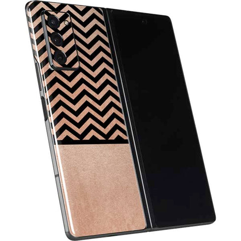 Rose Gold Chevron Split Galaxy Z Fold2 5G Skin
