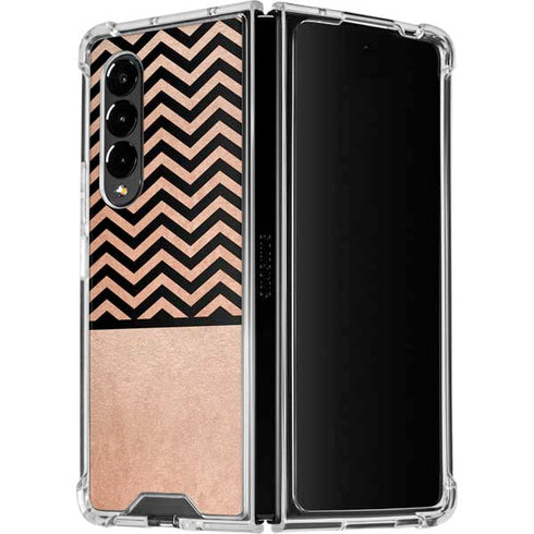Rose Gold Chevron Split Galaxy Z Fold4 5G Clear Case