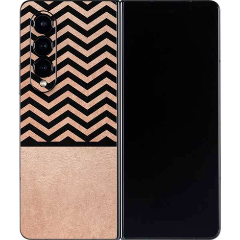 Rose Gold Chevron Split Galaxy Z Fold4 5G Skin