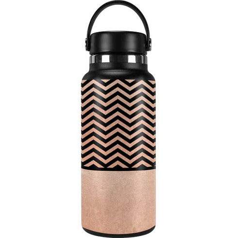 Rose Gold Chevron Split Hydro Flask 32oz Wide Mouth Skin