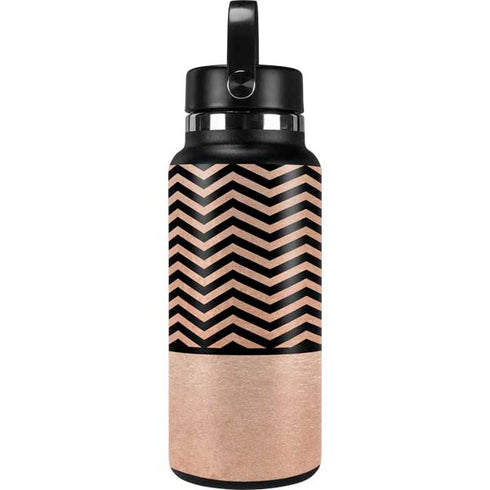 Rose Gold Chevron Split Hydro Flask 32oz Wide Mouth Skin