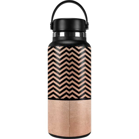 Rose Gold Chevron Split Hydro Flask 32oz Wide Mouth Skin