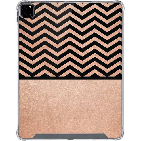 Rose Gold Chevron Split iPad Pro 12.9in (2020) Clear Case