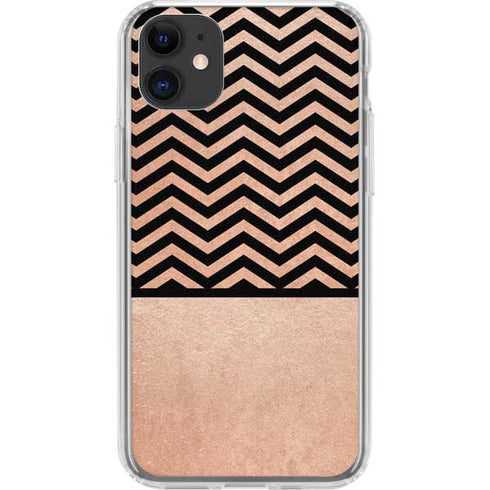 Rose Gold Chevron Split iPhone 11 Clear Case
