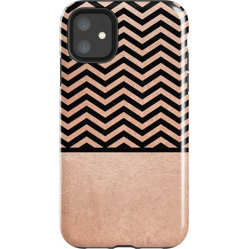 Rose Gold Chevron Split iPhone 11 Impact Case