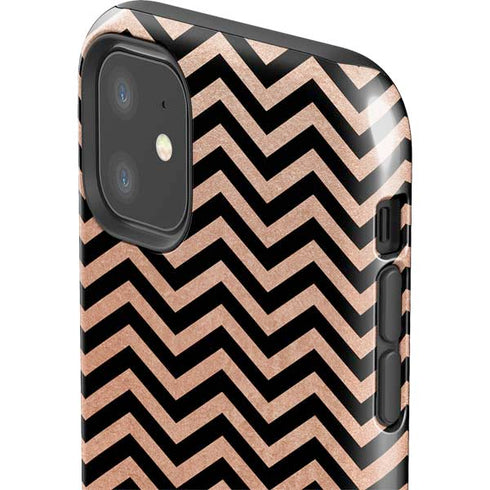 Rose Gold Chevron Split iPhone 11 Impact Case