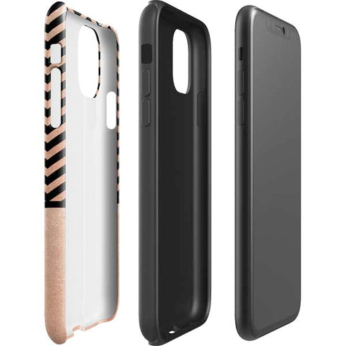 Rose Gold Chevron Split iPhone 11 Impact Case