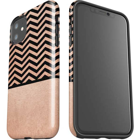 Rose Gold Chevron Split iPhone 11 Impact Case