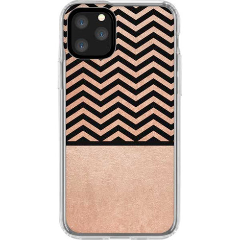Rose Gold Chevron Split iPhone 11 Pro Clear Case
