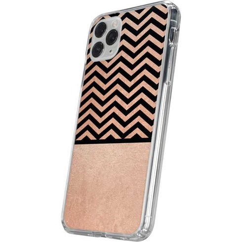 Rose Gold Chevron Split iPhone 11 Pro Clear Case