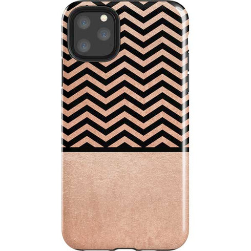 Rose Gold Chevron Split iPhone 11 Pro Max Impact Case