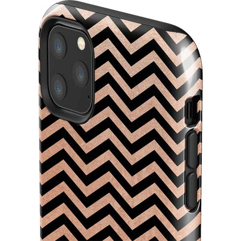 Rose Gold Chevron Split iPhone 11 Pro Max Impact Case