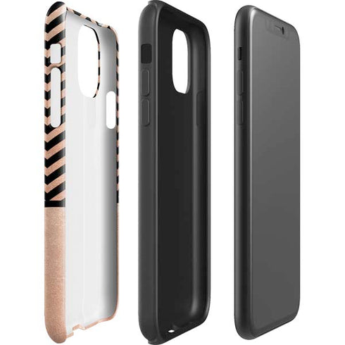 Rose Gold Chevron Split iPhone 11 Pro Max Impact Case