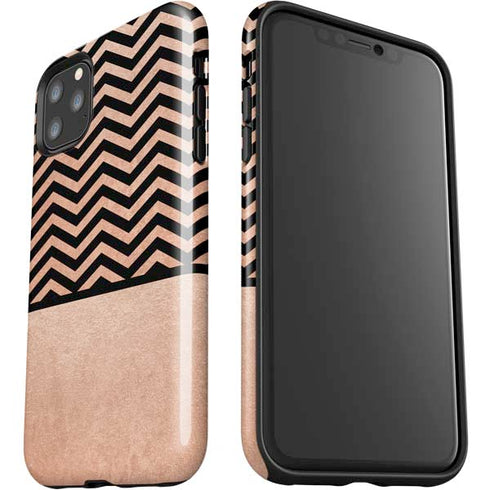 Rose Gold Chevron Split iPhone 11 Pro Max Impact Case