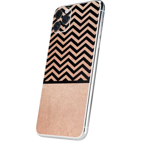 Rose Gold Chevron Split iPhone 11 Pro Max Skin