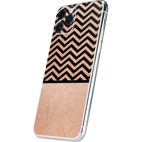 Rose Gold Chevron Split iPhone 11 Pro Skin