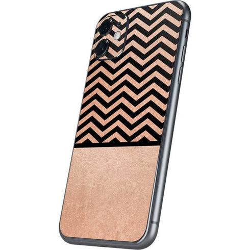 Rose Gold Chevron Split iPhone 11 Skin
